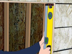 Illustration of how to make sure your window or door frame is plumb and square Illustration of how to make sure your window or door frame is plumb and square