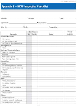 Appendix E %e2%80%93 Hvac Inspection Checklist Appendix E %e2%80%93 Hvac Inspection Checklist