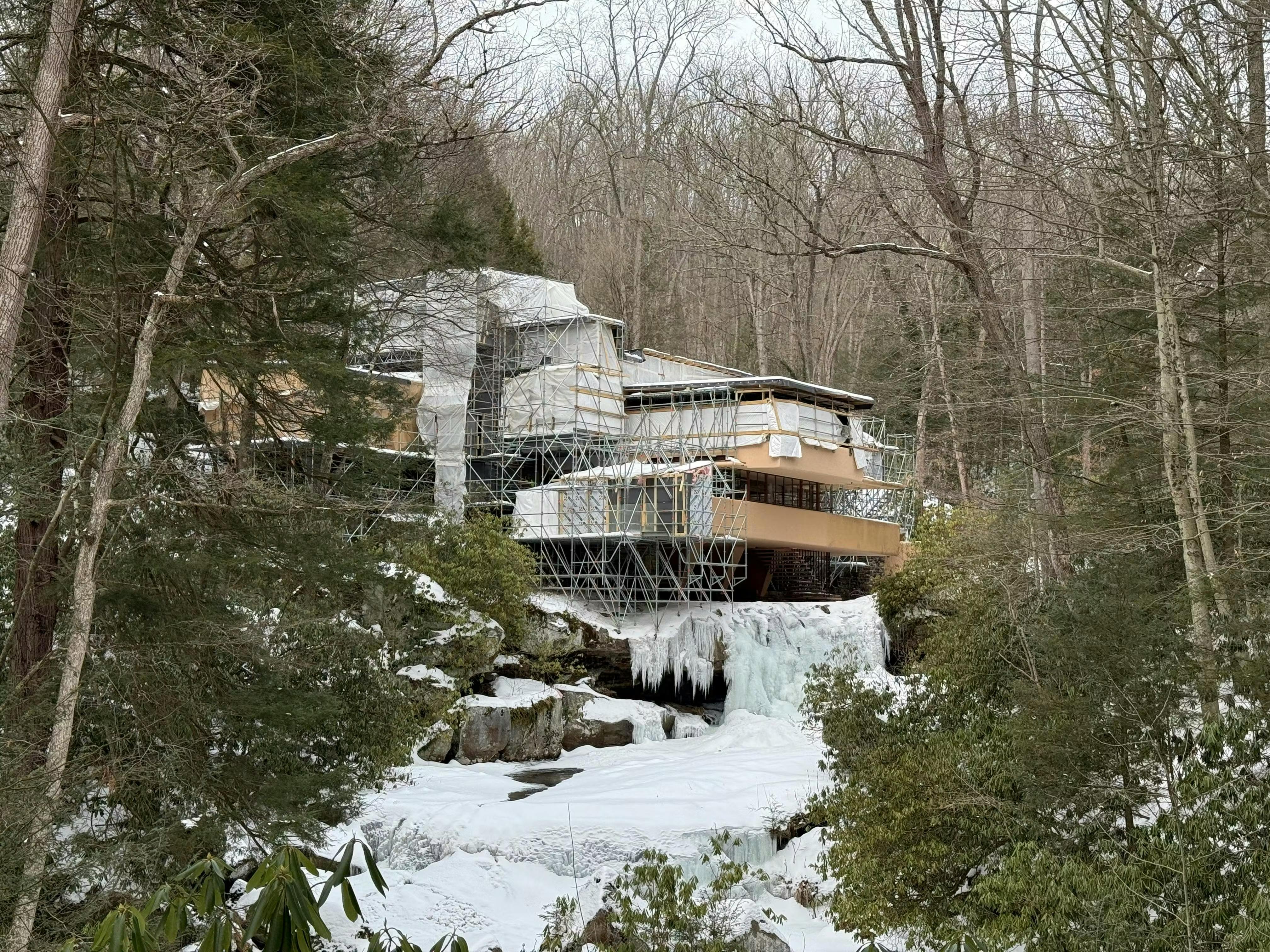 Fallingwater, designed by Frank Lloyd Wright, is an architectural marvel built over Bear Run waterfall. Recent preservation efforts address water intrusion, structural issues, and material deterioration to maintain its UNESCO World Heritage designation.
